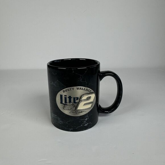 Rusty Wallace Miller Lite Marble Look Coffee‎ Mug Cup - Picture 1 of 9